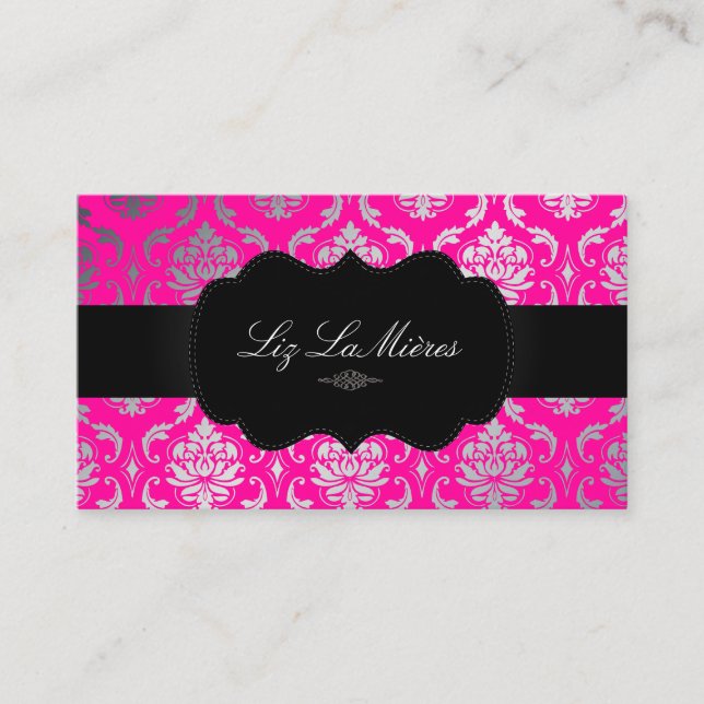 PixDezines Vendome Damask/DIY Background color Business Card (Front)
