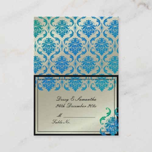 PixDezines Vendome Damask Tent Place Card (Chubby) Business Card Templates
