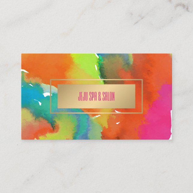 PixDezines vibrant watercolor Business Card (Front)