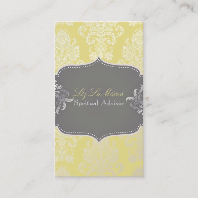 PixDezines Victorian Damask/DIY color Business Card (Front)