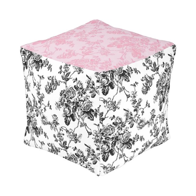PixDezines victorian roses/DIY background Pouf (Angled Front)