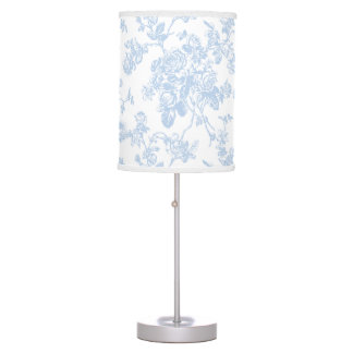 PixDezines victorian toile/blue/roses Table Lamp