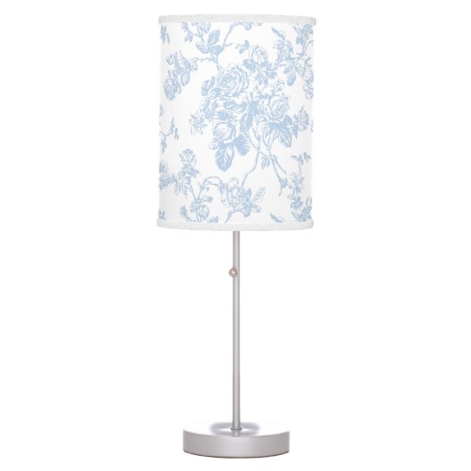 PixDezines victorian toile/blue/roses Table Lamp (Front)