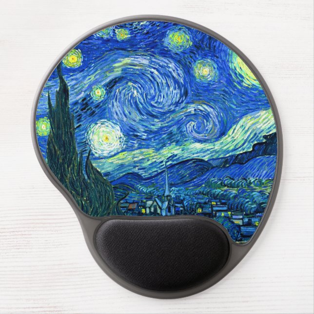 PixDezines vincent van gogh/starry night Gel Mouse Pad (Front)