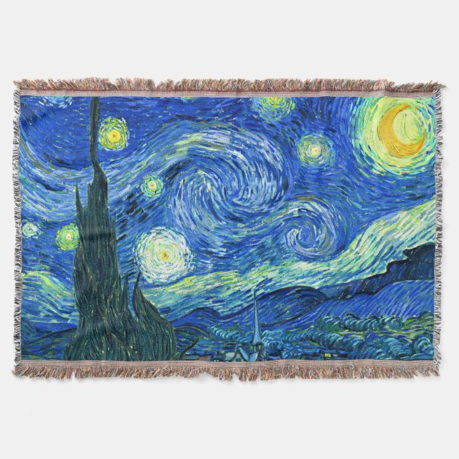 PixDezines vincent van gogh/starry night Throw Blanket (Front)