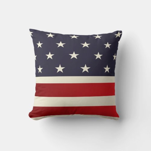 PixDezines vintage american flag Throw Pillow