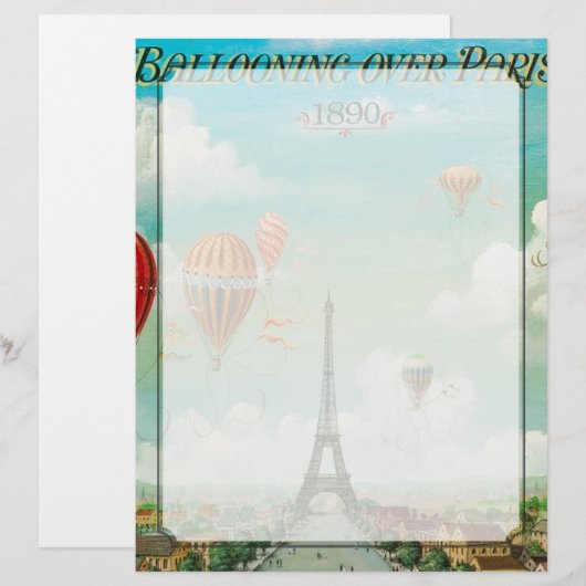 PixDezines vintage balloons/eiffel/paris (Front/Back)