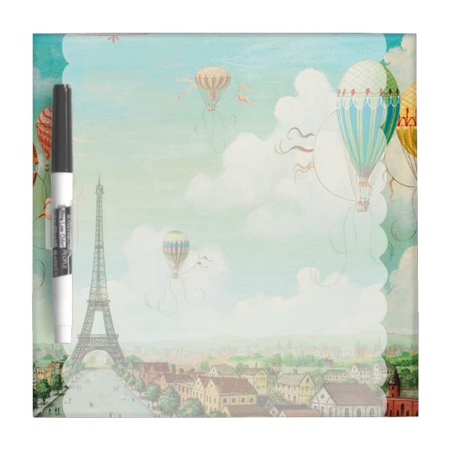 PixDezines vintage balloons/eiffel/paris Dry-Erase Board (Front)