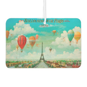 PixDezines vintage balloons over paris Air Freshener