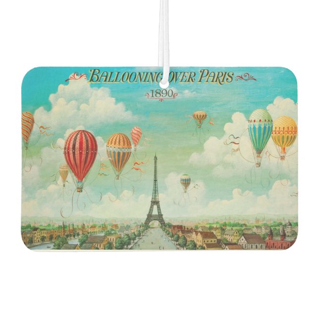 PixDezines vintage balloons over paris Air Freshener (Front)