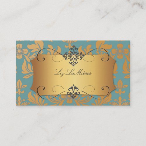 PixDezines vintage baroque damask Business Card Template