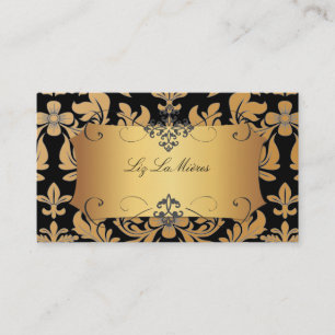 PixDezines vintage baroque damask Business Card