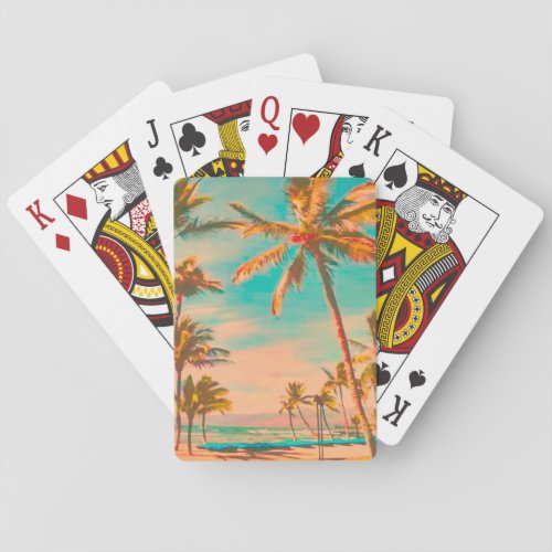 PixDezines vintage beach scene Poker Cards