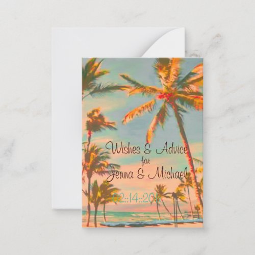 PixDezines Vintage Beach Scene Wishes + Advice Business Cards