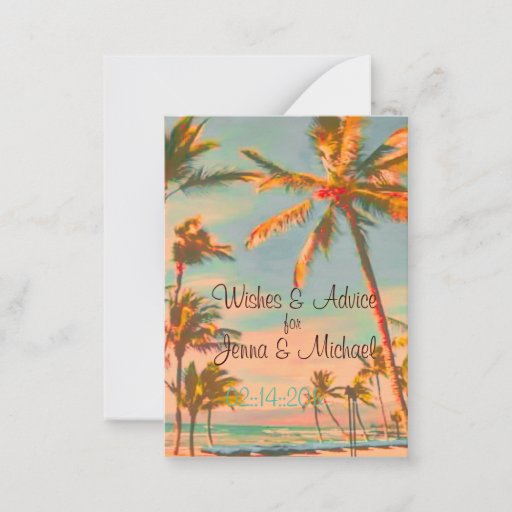 Customizable PixDezines Vintage Beach Scene Wishes + Advice Business Cards