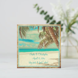 PixDezines vintage beach, tropical paradise Invitation | Zazzle