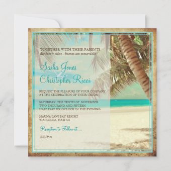 PixDezines vintage beach, tropical paradise Invitation | Zazzle