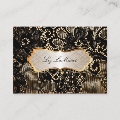 PixDezines Vintage Lace-Up/black Business Card