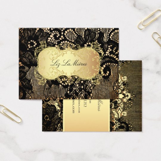 PixDezines VINTAGE BLACK LACE/FAUX PARCHMENT Business Card Zazzle