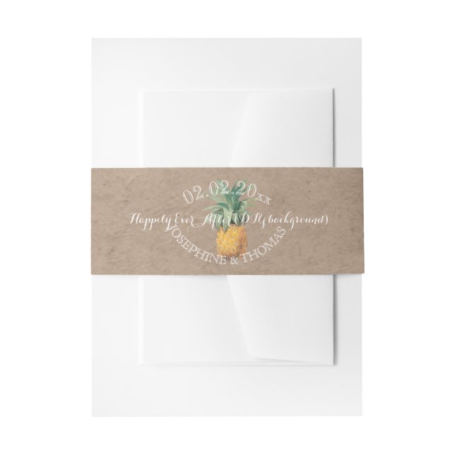 PixDezines Vintage Botanical, Pineapple Invitation Belly Band (Front Example)