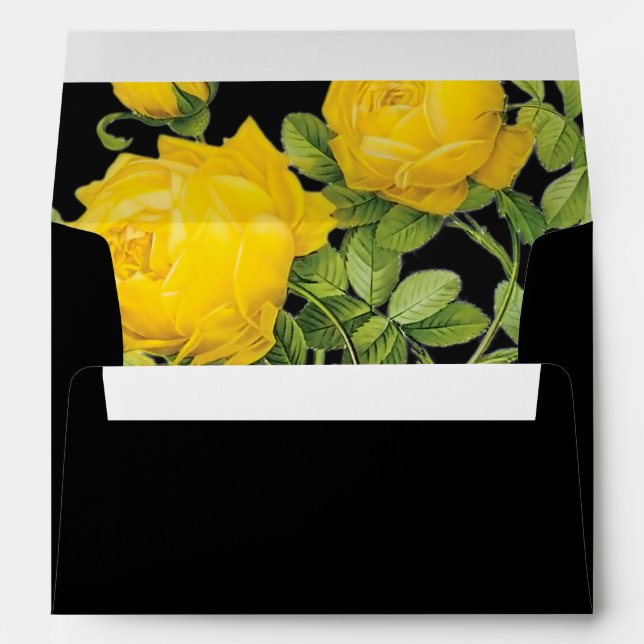 PixDezines Vintage Botanical Yellow Roses Envelope (Back (Bottom))