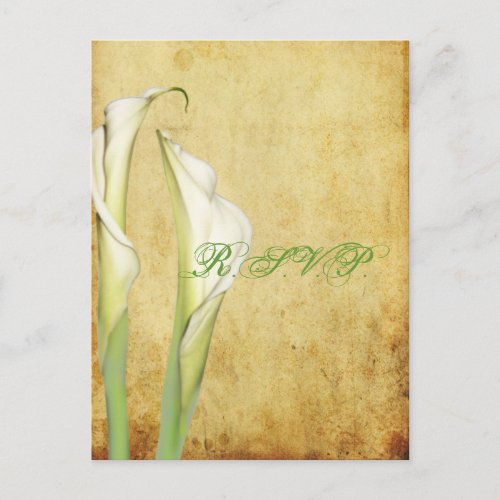 PixDezines Vintage Calla Lily Invitation Postcard