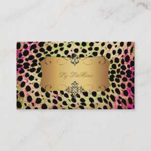 PixDezines vintage cheetah+zebra Business Card