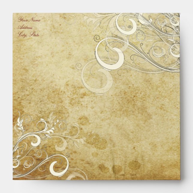 PixDezines vintage cream swirls Envelope (Front)