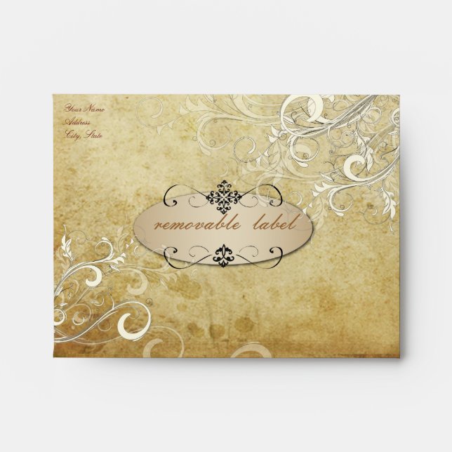 PixDezines vintage cream swirls Envelope (Front)