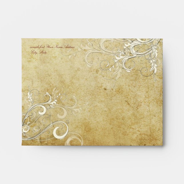 PixDezines Vintage Cream Swirls Envelope (Front)