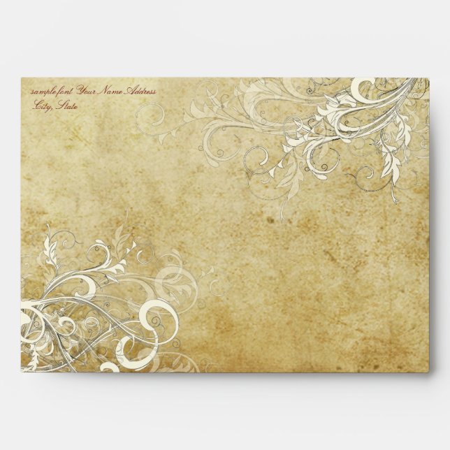 PixDezines Vintage Cream Swirls envelopes (Front)