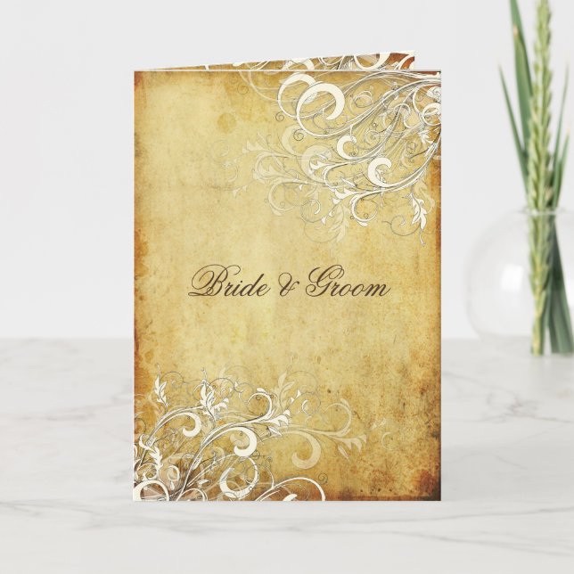 PixDezines vintage cream swirls Invitation (Front)