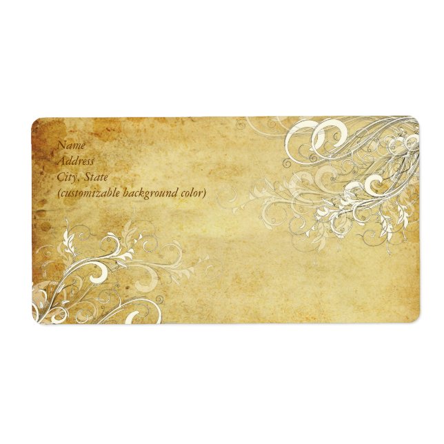 PixDezines Vintage Cream Swirls Label (Front)