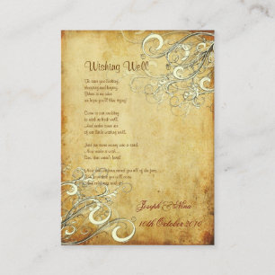 PixDezines vintage cream swirls wishing well Enclosure Card