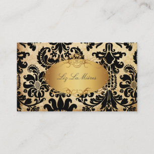 PixDezines vintage damask/faux parchment Business Card