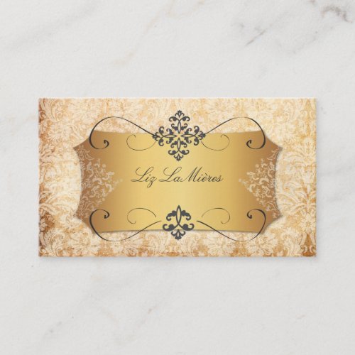 PixDezines vintage desiree lace damask Business Card Template