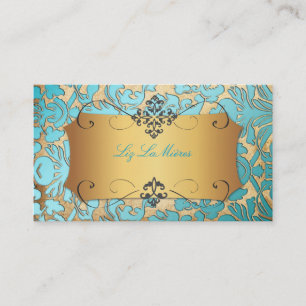 PixDezines vintage flora damask/faux parchment Business Card