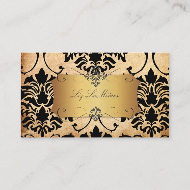 PixDezines Vintage Florentius Damask Business Card (Front)