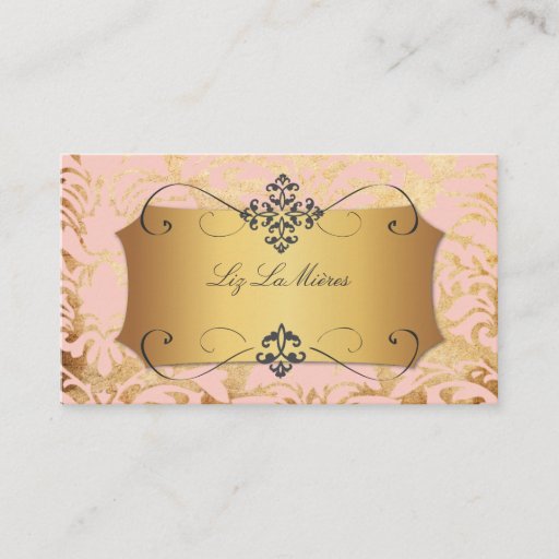 Customizable PixDezines Vintage Florentius Damask/pink Business Card Template