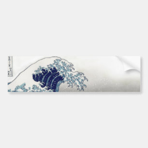 PixDezines Vintage, Great Wave, Hokusai 葛飾北斎の神奈川沖浪 Bumper Sticker
