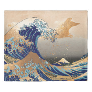 PixDezines Vintage, Great Wave, Hokusai 葛飾北斎の神奈川沖浪 Duvet Cover