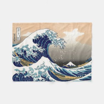 Pixdezines Vintage  Great Wave  Hokusai 葛飾北斎の神奈川沖浪 Fleece Blanket by The_Masters at Zazzle