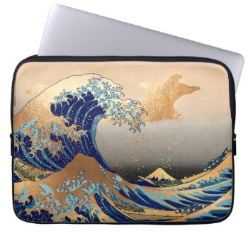 Pixdezines Vintage  Great Wave  Hokusai 葛飾北斎の神奈川沖浪 Laptop Sleeve by The_Masters at Zazzle