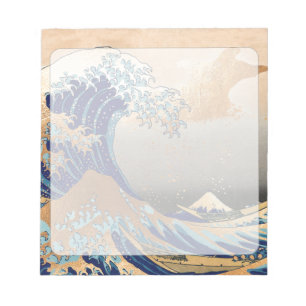 PixDezines Vintage, Great Wave, Hokusai 葛飾北斎の神奈川沖浪 Notepad