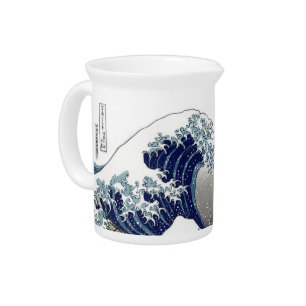 PixDezines Vintage, Great Wave, Hokusai 葛飾北斎の神奈川沖浪 Pitcher