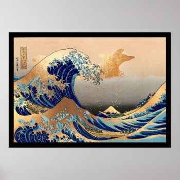 Pixdezines Vintage  Great Wave  Hokusai 葛飾北斎の神奈川沖浪 Poster by The_Masters at Zazzle