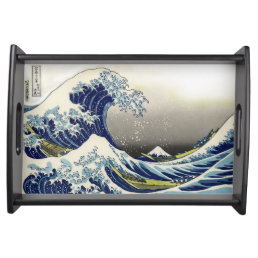 PixDezines Vintage, Great Wave, Hokusai 葛飾北斎の神奈川沖浪 Serving Tray