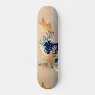 PixDezines Vintage Great Wave Hokusai 葛飾北斎の神奈川沖浪 Skateboard Deck