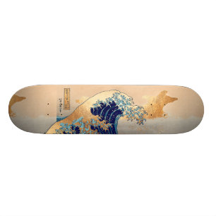 PixDezines Vintage, Great Wave, Hokusai 葛飾北斎の神奈川沖浪 Skateboard Deck