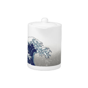 PixDezines Vintage, Great Wave, Hokusai 葛飾北斎の神奈川沖浪 Teapot